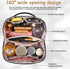 HLC Large Capacity Travel Cosmetic Bag Portable Makeup Bag, PU Leather Waterproof Women Travel Make up Bag Organizer with Handle and Divider Cosme...