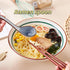 Ceramic Asian Soup Spoon set of 4, Japanese Ramen Spoon in Different Pattern, Perfect for Ramen, Noodle, Chinese Wonton, Vietnamese Pho, Soup Dump...
