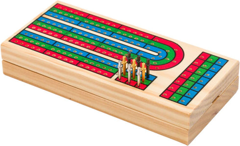 Regal Games Cribbage Board Game Set w/Storage - Fun Table Game with Wooden Board for Adults & Kids - 9 Metal Pegs, Deck of Playing Cards & 2-4 Pla...