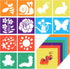 12 Pcs Stencils for Kids, 8 Inch Large Drawing Stencils Sidewalk Chalk Stencils Washable Reusable Garden Themed Shape Template Stencils for Crafts...