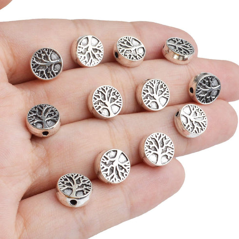 60pcs Antique Tree of Life Beads Mixed Loose Spacer Beads Metal Jewelry Findings for Making Necklace Bracelet Craft...
