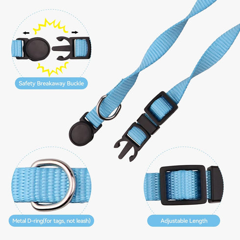16 PCS Puppy Collars, Safety Buckle Puppy Collars for Litter Nylon Adjustable Puppy Collars for Small Puppies, Breakaway Puppy ID Collars Whelping...