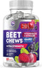 Beet Chews - Soft Beet Root Chewables with Grape Seed Extract Supports Heart Health & Energy with Powerful Antioxidants - Beetroot Nitric Oxide Su...