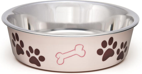 Loving Pets - Bella Bowls - Dog Food Water Bowl No Tip Stainless Steel Pet Bowl No Skid Spill Proof (Large, Paparazzi Pink)...