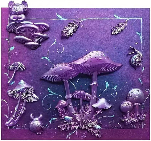 3D Fantasy Mushroom Chocolate Silicone Molds - Alice in Wonderland Themed Cake Decoration Fondant Molds, Silicone Candy Mold for Baking, Cupcake T...
