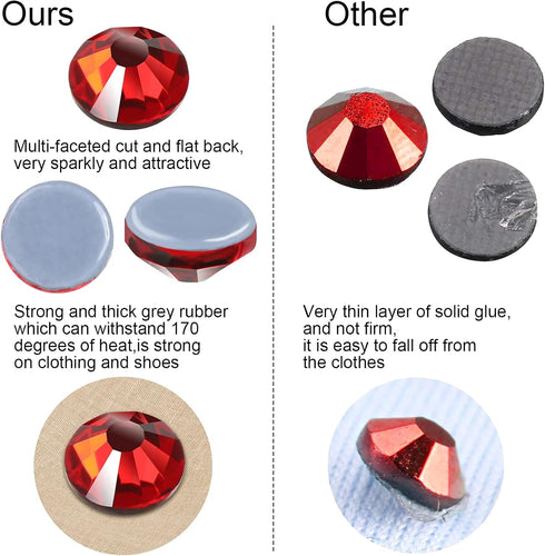 WILLBOND 1440 Pcs Hotfix Rhinestones Crystals Clear AB Crystals Round Flatback Gems Glass Stones Crystal Rhinestones Bulk for Crafts Clothing Danc...