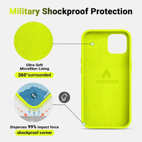 AOTESIER Compatible with iPhone 12 Case and iPhone 12 Pro Case 6.1 inch,Silky Touch Premium Soft Liquid Silicone Rubber Anti-Fingerprint Full-Body...