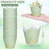 Whaline 200Pcs Sage Green Gold Dots Tulip Cupcake Liners Greaseproof Muffin Baking Liners Foil Gold Dots Cupcake Wrappers Baking Cup for Bridal Ba...