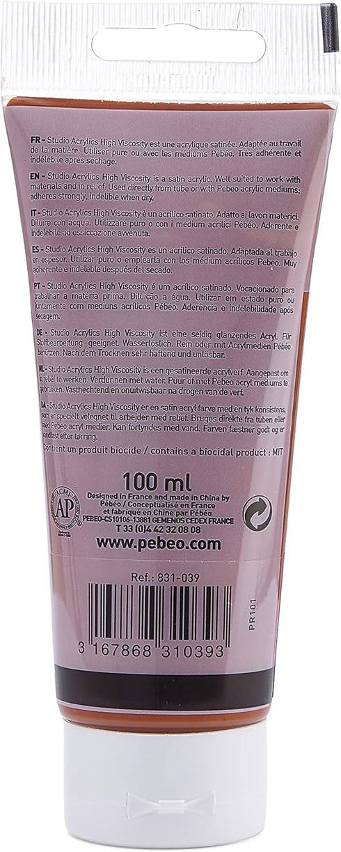 Pebeo - Acrylic Fine Studio Acrylics - Venice Red - Venice Red 100ml/3.38oz...