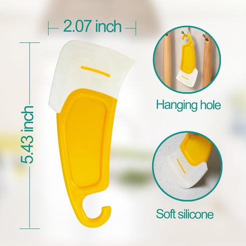 3PC Food Scraper Set, Nylon and Silicone for Cleaning of Pots, Pans, Dishes - BPA Free Plastic Scraper for Tough Cleaning and Silicone Spatula Cle...