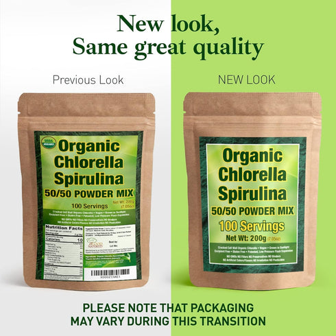Good Natured Organic Spirulina and Chlorella Powder 50/50 Mix - 3 Month Supply - Vegan & Non-GMO Chlorella and Spirulina Powder...
