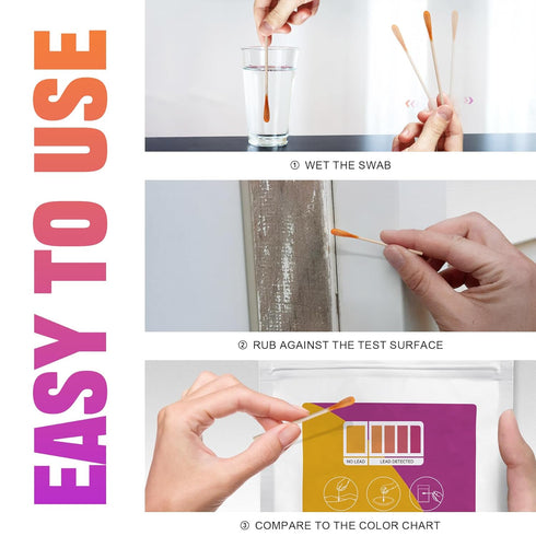 Lead Test Kit Lead Testing Kit: 40 PCS Lead Paint Test Kit for Surfaces including Dishes, Stainless Steel, Ceramics, Toy, Paint, Home Lead Test Ki...