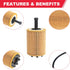Oil Filter Compatible with Audi A3 VW Beetle Bora CC Eos Golf Jetta Passat Eurovan Replaces# HU 719/7 X, 045115466, 071115562 (2Pcs)...