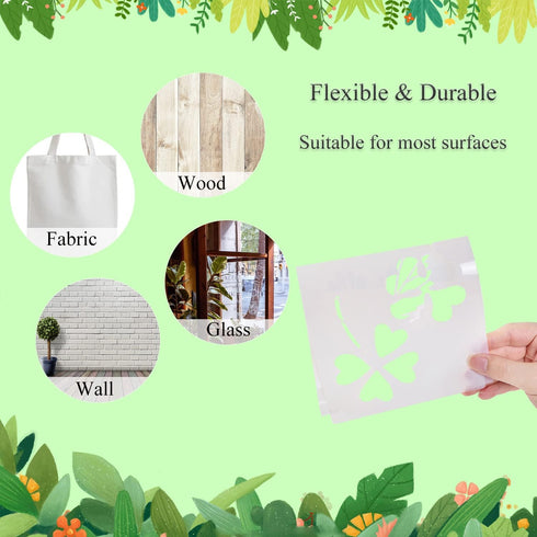 20 Pieces Leaf Stencils, Reusable Plant Stencils for Painting on Walls Doors Wood Furniture Home Decor(6X11.7 Inches)...