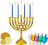 The Dreidel Company Deluxe Tapered Hanukkah Menorah Candles for All 8 Nights of Chanukah (Blue/White)...