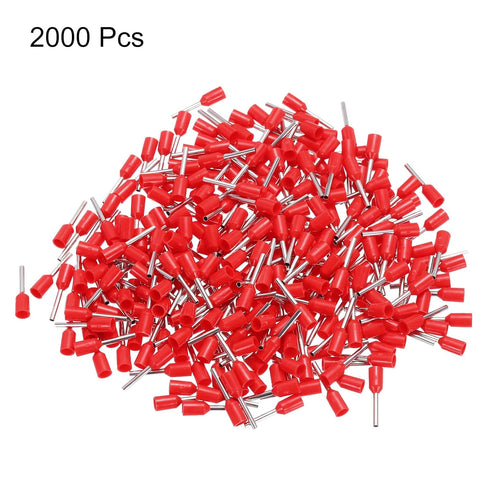 uxcell 2000 Pcs Insulated Ferrule Wire Connector Electrical Crimp Terminal 22 AWG for Electrical Projects Red...