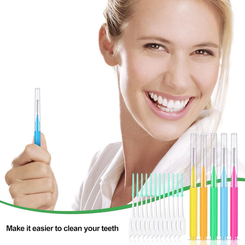 Zopeal 250 Pcs Interdental Brush for Braces Disposable Braces Flossers Dental Picks Floss Toothpick Dental Teeth Flossing Head Oral Hygiene Flosse...