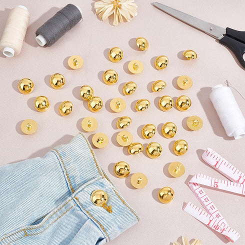 UNICRAFTALE 100Pcs 18mm Diameter 1-Hole Plating Acrylic Dome Shank Buttons Golden Half Round Sewing Buttons for Men Women DIY Shirt Woolen Coats S...
