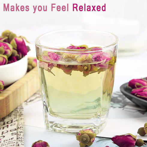 MQUPIN Rose Bud Tea Dried Red Rose-100% Natural Pure Flower Edible Buds Tea Culinary Food Grade Red Rosebud for Drinking DIY Gift(Red Rosebud (90g...