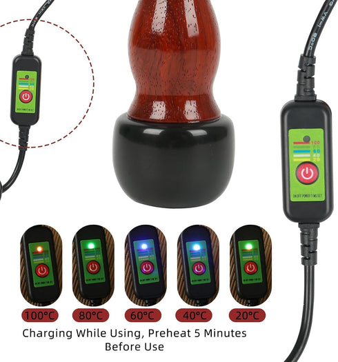 Hot Stones for Massage, Facial Electric Massager with Adjustable Temperature, Natural Bian Stone Gua Sha Scraping Massager Warmer Kit for Massage ...