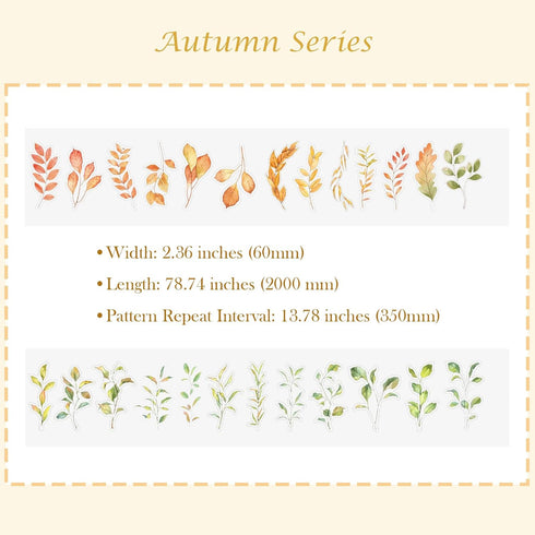 Plant Leaf Stickers 2 Roll, Clear PET Tape Stickers for Journaling, Autumn Aesthetic Stickers for Scrapbooking, Junk Journal, Crafts Decorative - ...