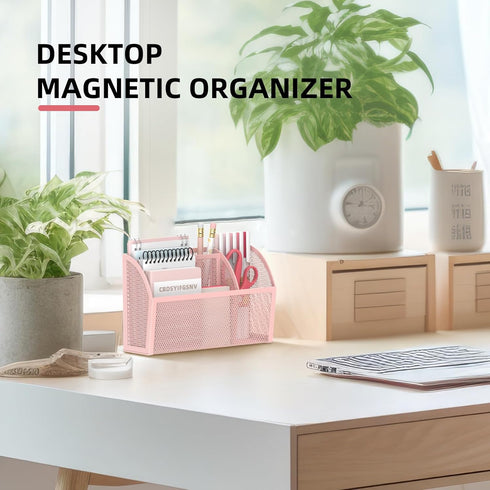 DALTACK Magnetic Pencil Holder Magnetic Shelf for the Whiteboard 3-Grid Mesh Magnetic Pen Holder for Refrigerator Magnetic Organizer Locker Access...