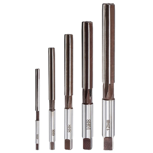 uxcell Hand Reamers Set 4mm 6mm 8mm 10mm 12mm H8 Accuracy Alloy Tool Steel 6 Flutes Straight Shank Milling Cutter Tool 5pcs...