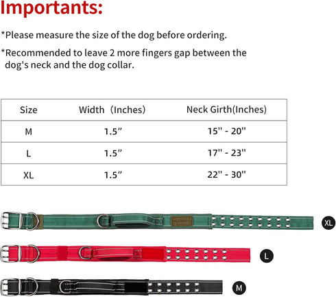 Tactical Dog Collar for Medium and Large Dog,Adjustable Military Dog Collar with Soft Padded Handle,Heavy Duty Double Buckle Design(Black,XL)...