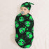 Green Alien Head Newborn Swaddle Blankets Hat Sets Soft Baby Receiving Blanket Swaddle Sack for Baby Shower Infant Boy Girl Gift...
