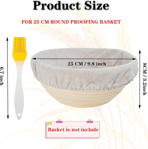 Round Bread Proofing Basket Cloth Liner,10inch Bread Proofing Cover Banneton Proofing Cloth Linen Liner Cloth for Bread Basket Bread Baking Suppli...