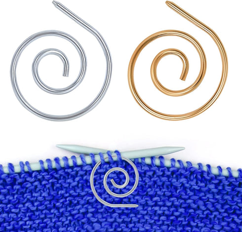 BXDOW Spiral Cable Knitting Needle, 2Pcs, Stainless Steel, Handmade, 1 Gold+1 Silver, Compatible with Most Yarns, Ideal for Cable Knitting & Decor...