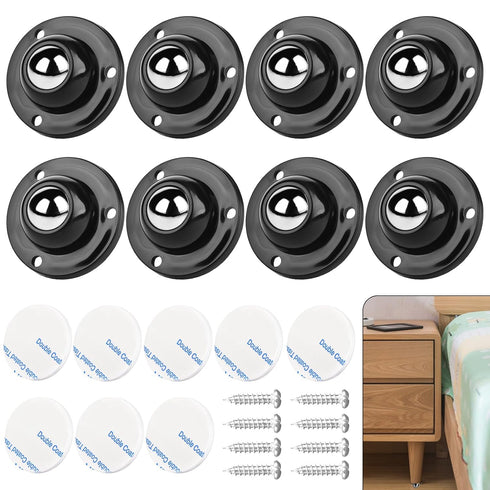 8 Pcs Mini Adhesive Caster Wheels 3/4 inch Appliance Wheels 360 Degree Rotation Stainless Steel Small Casters for Kitchen Appliance, Small Furnitu...