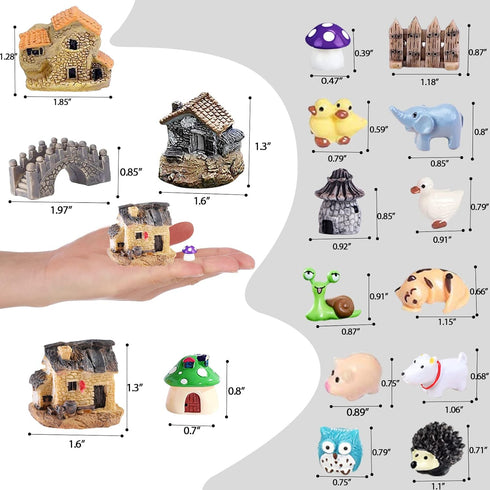 105 Miniature Fairy Garden Accessories, Fairy Garden Kit, Fairy Garden Animals, Miniature Figurines, Micro Landscape Ornaments Kit, Garden DIY Kit...