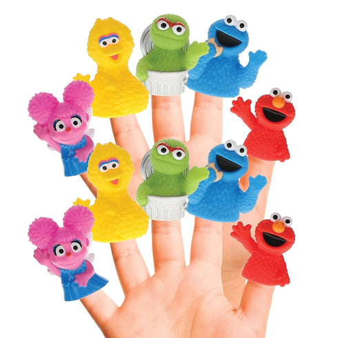 Sesame Street 10 Piece Finger Puppet Set - Party Favors, Educational, Bath Toys, Floating Pool Toys, Beach Toys, Finger Toys, Playtime...