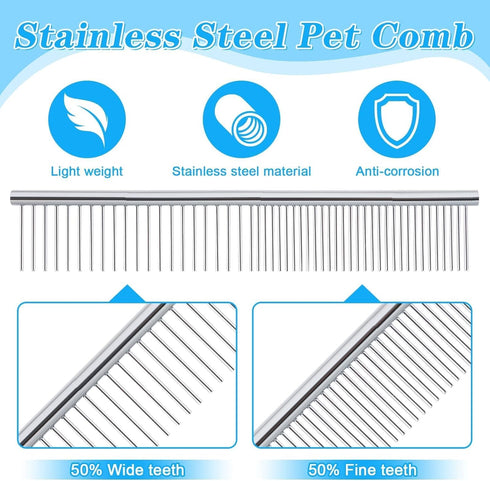 6 Pieces Dog Eye Combs Tear Stain Removal Combs Pets Grooming Combs Kit Flea Comb for Small Dogs Removing Knots Crust Mucus...