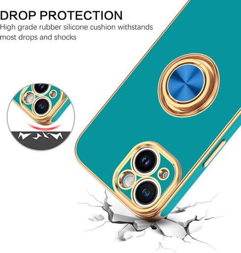 BENTOBEN Compatible with iPhone 15 Case, Phone Case iPhone 15, Slim Fit 360° Ring Holder Shockproof Kickstand Magnetic Car Mount Supported Non-Sli...