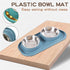 BNOSDM Double Dog Bowl Tilted Raised Stainless Steel Dog Bowls with Plastic Mat, Cat Basic Food and Water Bowl Set for Small Dog Pet Kitten Puppy...