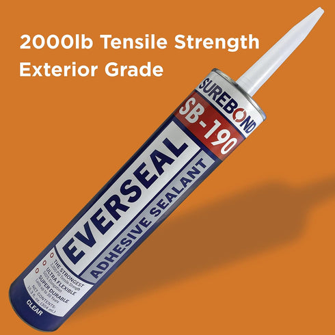 SureBond SB190 Industrial-Strength, Exterior Grade, Clear Adhesive for Roof Snow Guards, Heat Cable Roof Clips, Roof Accessories, and General Cons...