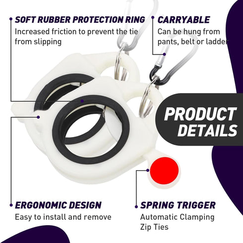 5 Pcs Zip Tie Organizer - Lightweight Cable Tie Holder for Easy Organization Without Waste - Reusable Zip Tie Tool - Zip Tie Holder...