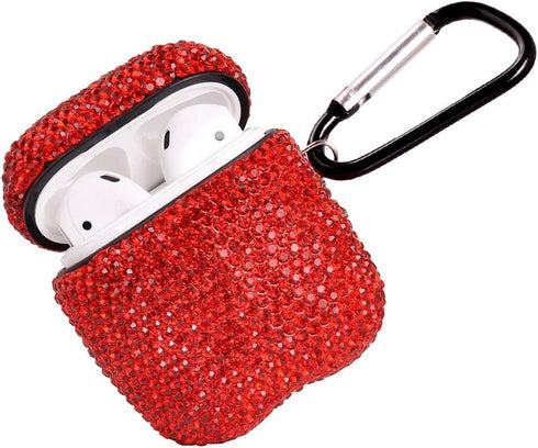 Sparkly Diamond Case for AirPods with Keychain, Shockproof Protective Premium Bling Rhinestone Cover Skin Compatible with AirPods Charging Case 2 ...