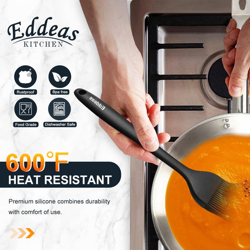 Silicone Pastry Brushes, Heat Resistant Basting Brush set of 2, Perfect for BBQ Grill Baking Kitchen Cooking,One-Pieces Design & Strong Steel Core...