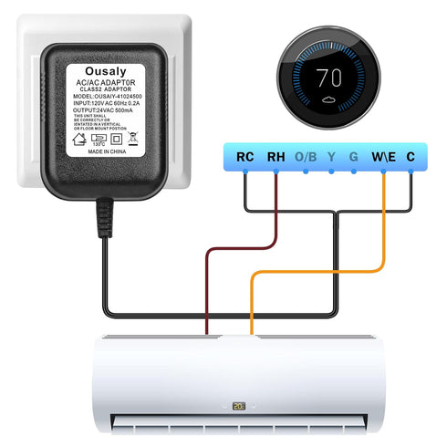 24 Volt 500MA Transformer C Wire Adapter Doorbell Transformer Competible with 16-24Volt All Versions of Ring Doorbell and Thermostat for Nest Ecob...