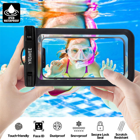 Universal Waterproof Phone Pouch, IPX8 Waterproof Phone Case Dry Bag with Lanyard for iPhone 14 13 12 11 Pro Max XR X XS SE 8 Plus Samsung S23 S22...