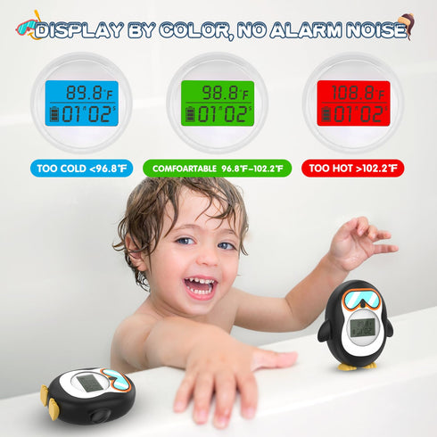 Bath Thermometer for Baby, Safety Pregnancy Bathtub Thermometer with Battery Power Display Feature, Floating Water Temperature Gauge, Auto On/Off ...