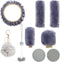 1 Set 9 Pieces Fluffy Steering Wheel Covers Soft Fur Fuzzy Steering Wheel Covers for Women and Girls 15 Inch, Gray...