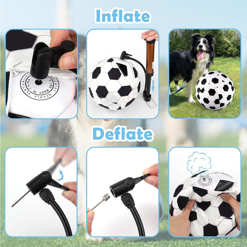 BABORUI Dog Toys Soccer Ball, 8" Interactive Dog Soccer Ball with Cover Tools, Durable Herding Ball for Small Medium Large Dogs...