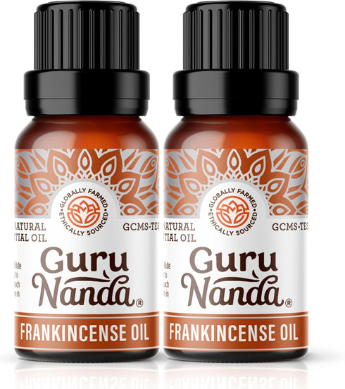 GuruNanda Frankincense Essential Oil (2x0.5 Fl oz), 100% Pure, Natural, Undiluted Aromatherapy Oil for Diffusers, Supports Join Health & Radiant S...