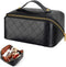 Travel Makeup Bag, 4L Large Capacity Cosmetic Bags for Women and Girls, Portable Makeup Organizer with Divider and Handle, PU Leather Waterproof M...