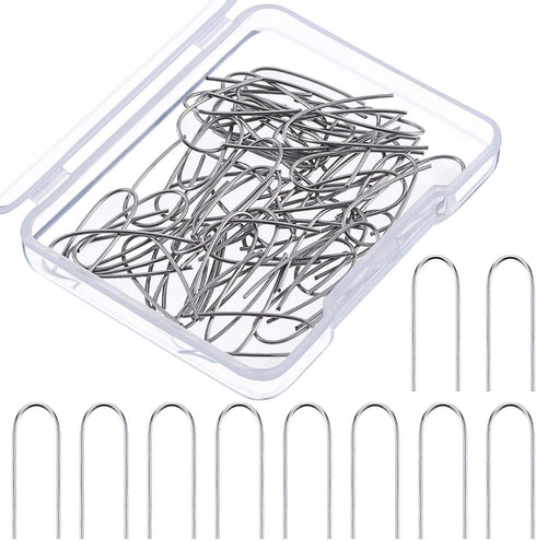 Tatuo 60 Pieces High Temperature Nichrome Wire Jump Rings, 21 Gauge with a Plastic Storage Box, U Hanger Hooks for Pendant, Ceramic Ornaments, Fus...