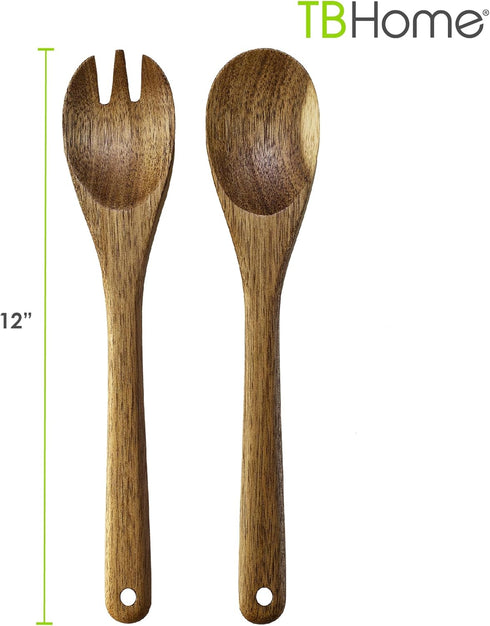 Acacia Wood Salad Serving Set, Salad Serving Spoons for Serving and Tossing, Salad Spoon and Fork Serving Set...